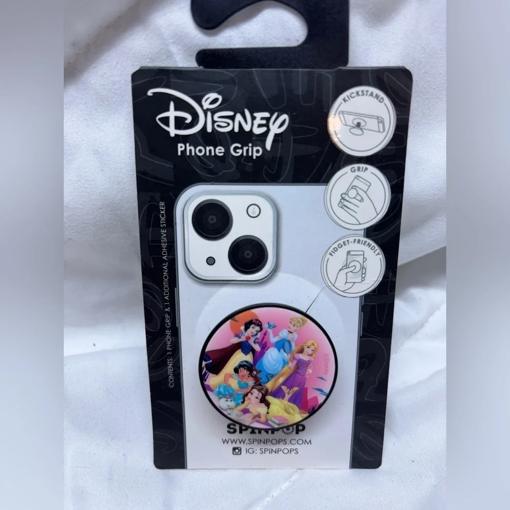 Disney Princess Phone Grip - Multicolor- Cinderella, jasmine, belle, aurora, etc